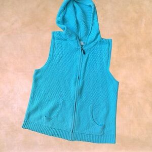 Christopher & Banks Hooded Textured Zip-Up Vest